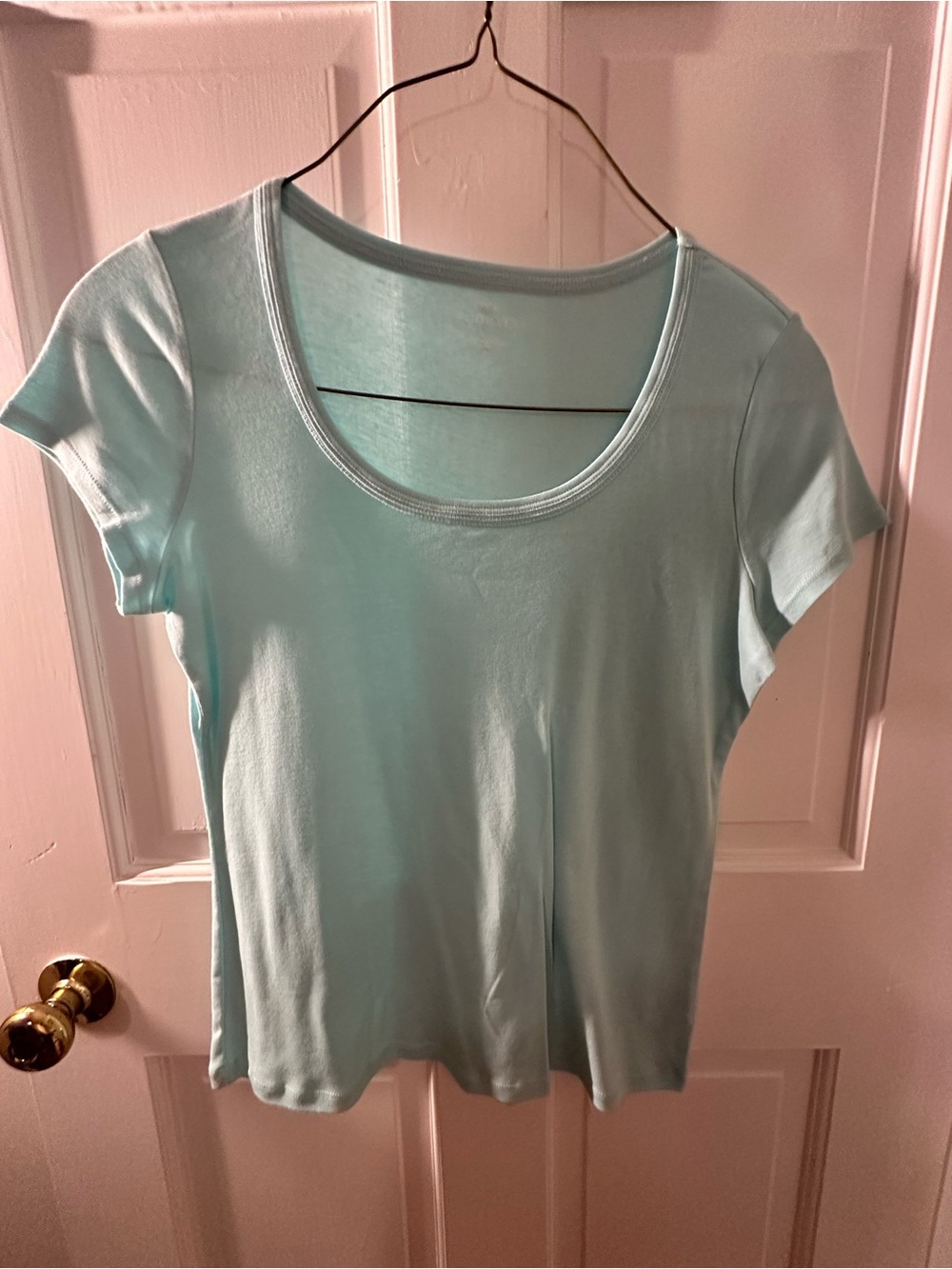 Talbots Light Aqua Scoop Neck Short Sleeve Tee